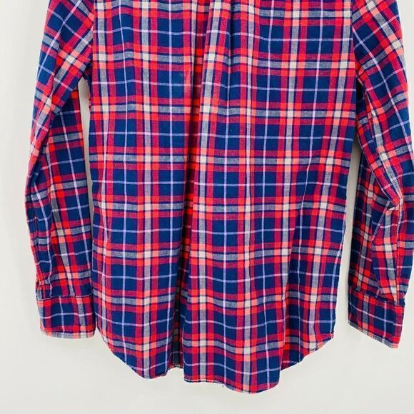 J. Crew Size Small Red & Blue Plaid Button Down Homespun Shirt in Boy Fit - Picture 10 of 10